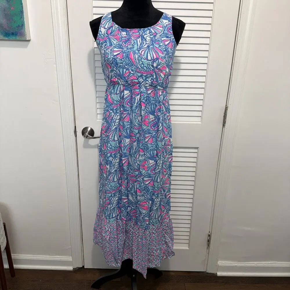 Lilly Pulitzer X Target Girls Maxi Dress -Blue/Pink - Size XL